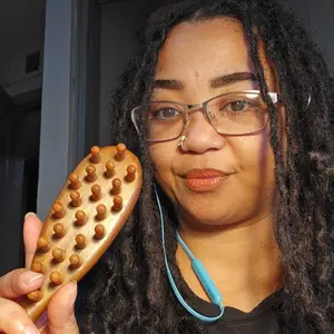 Wooden Massage Comb, 1 Count Scalp Massager, Large Wide-Tooth Scalp Meridian Scraping Massage Comb, Hair Care & Styling Tool Brush for Home & Salon Use