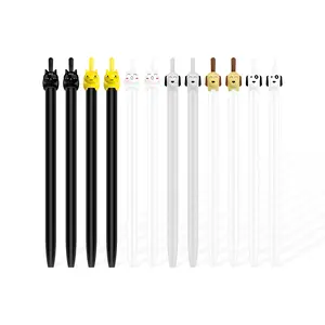 12 Pack Retractable Cat & Dog Pens, Cute Cats Dogs Tail Clicker Gel Pen Fine Point 0.5mm Black Ink for Kids, Kawaii Stationery Supplies for School & Office