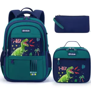 Fimibuke Backpack for School, 3 PCS Waterproof Backpack with Lunch Box & Pencil Pouch Set, School Bag Bookbag Daypack