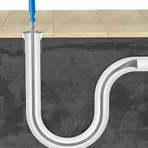 4.92Ft Manual Pipe Dredging Device, Toilet Clog Dredging Tool, Kitchen Sewer Dredging Tool, Cleaning Hair And Garbage That Clogs The Sewer, Kitchen, Bathroom, And Toilet Cleaning Supplies(1PCS)