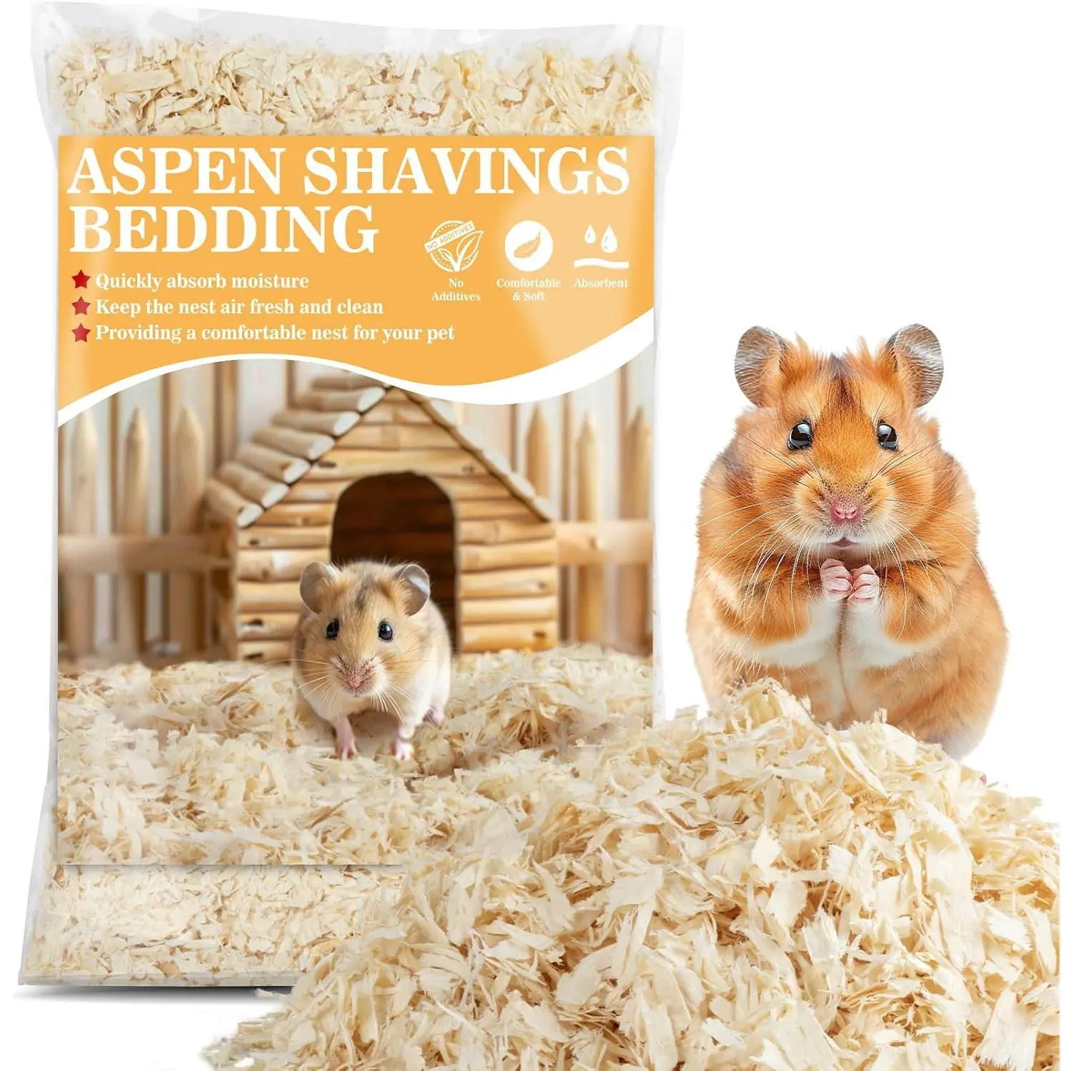 14 OZ Aspen Hamster Bedding - Aspen Shavings Pet Supplies Bedding and Litter for Guinea Pig  Snake Enclosure Horse Bunny Hedgehog Chicken Coop Reptile Chinchilla Small