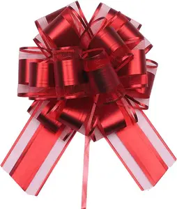 6 count Pull Bows,Red Bows for Gifts Pull Bows for Wedding Baskets,6 Inches Diameter  Bows,Decorate Gifts Such as Christmas,Valentine's Day,and Parties (red)