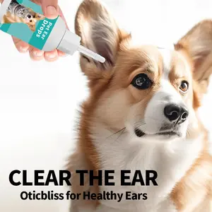 Oticbliss Dog Ear Cleaner Solution for Healthy Ears Removes Dirt Wax Gently Stops Odor Discomfort Safe for Puppies Dogs Kittens Cats Daily Care Liquid