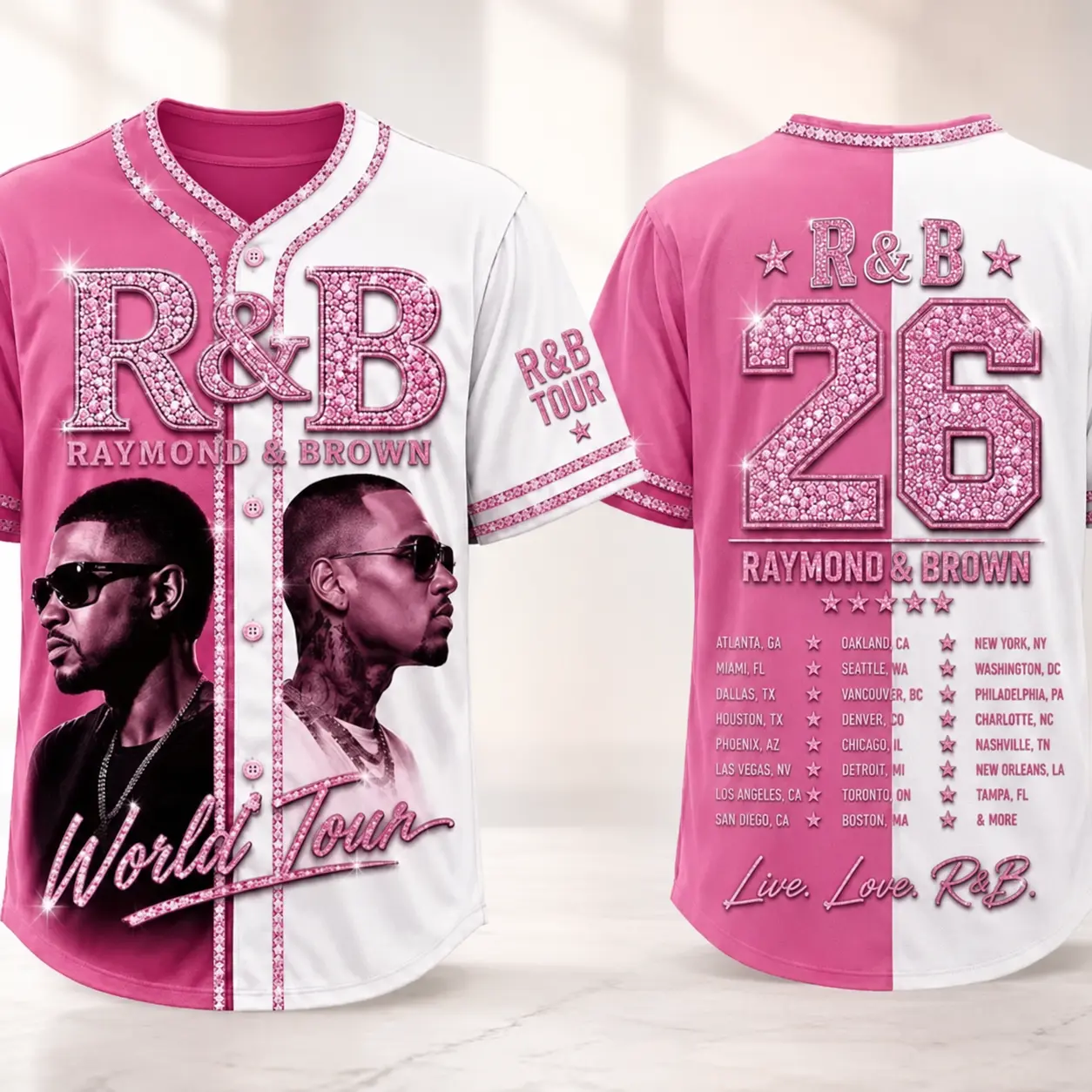 R&B Tour Glitter & Bling Jersey 2026  3D Sleeveless Vintage Sports Shirt, Music Fan Apparel, Concert Outfit, Streetwear & Gift for Music Lovers