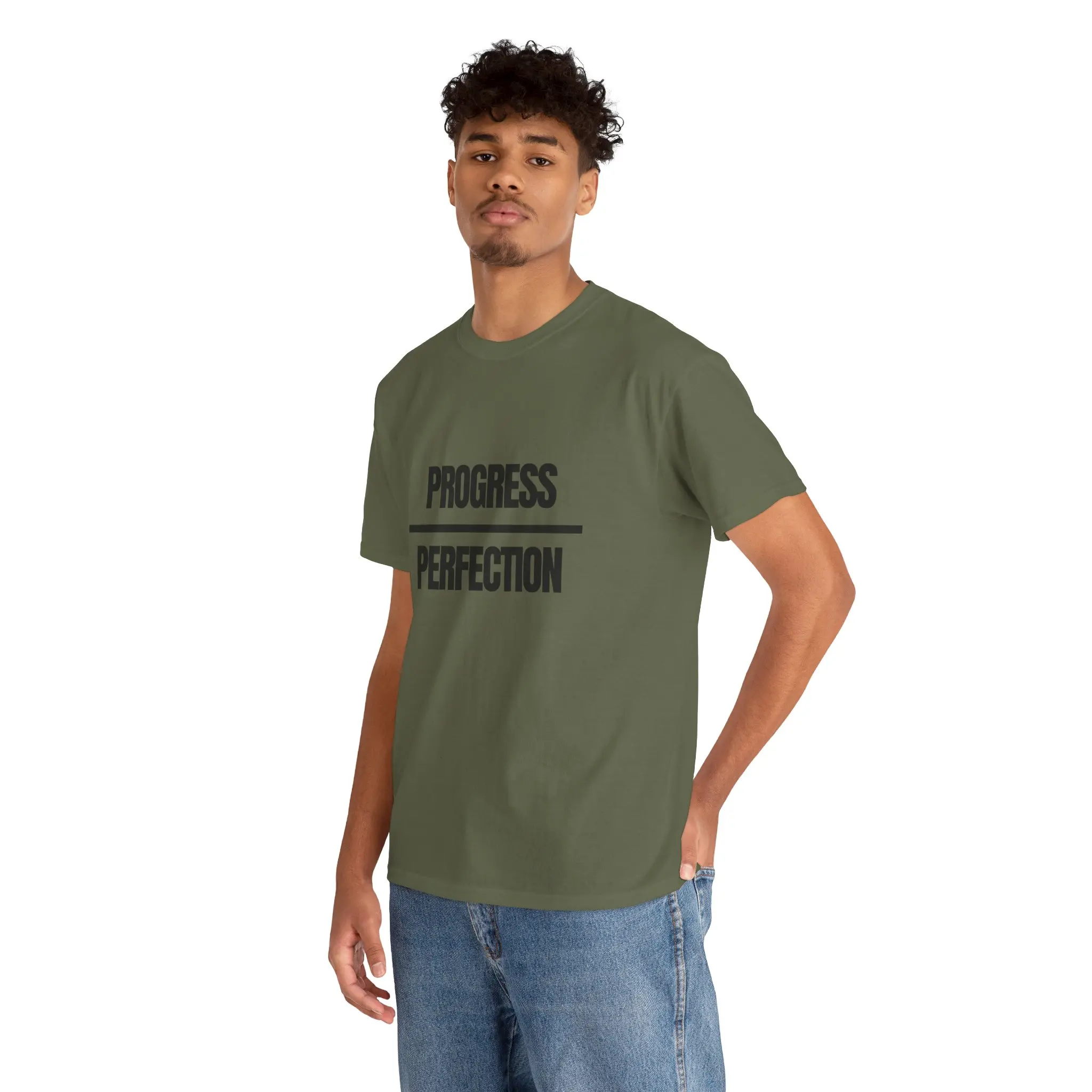 Progress Over Perfection T-Shirt | Motivational Typography Tee, Minimal Gym Shirt