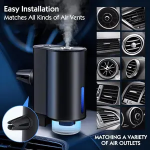 Smart Car Air Freshener, USB Rechargeable Car Aroma Diffuser with LED Light, Car Vent Aroma Diffuser, Car Interior Accessories, Car Fragrance Diffuser