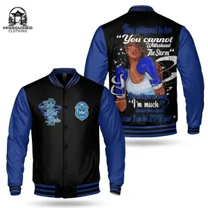 Ireishprint Zeta Phi Beta Varsity Jacket, Finer Womanhood I Am Zeta Phi Beta Girl Since 1920 Sorority Jacket