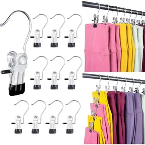Legging Organizer for Closet,Pants Hangers Saving,20 Pack,Yoga Pants Hangers with Clips and Soft Coated Sleeve.Saving Hanger Closet Organizers and