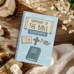 Bible Theme Spiral Notebook, Illustrated Summary of The Holy Bible with Key Themes & Visual Notes - Spiral Bound Journal for Adults, Perfect for Personal Study, Group Discussion or Meaningful Gift