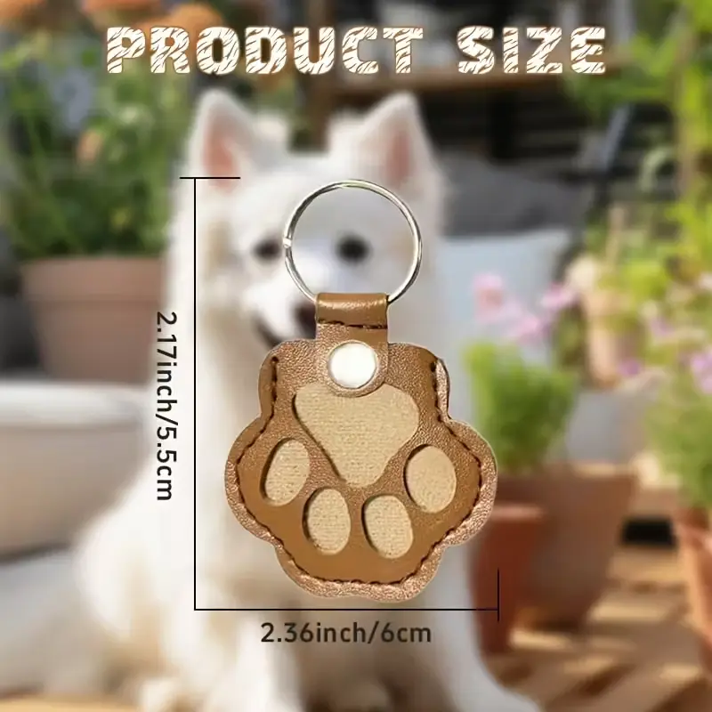 2pc-Handmade Pet Hair Storage Keychains Cat Paw Shaped Durable Polyester Optical Glass for Cats Dogs Organizing Pet Hair Playful Design Durable Keychain Pet Hair Storage Organizer 2.17x2.36inch