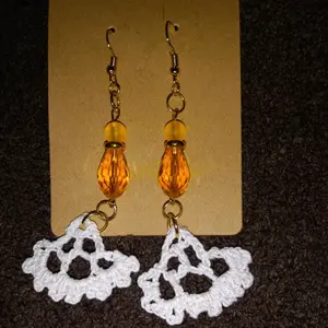 White Chandelier Earrings