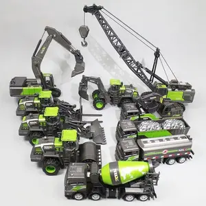 1/50 Diecast Engineering Vehicle Excavator Bulldozer Car Model Simulation Alloy Head Dumper Truck Crane Tanker Toys for Kids Boy, Birthday & Christmas Gifts Diecast Metal Model
