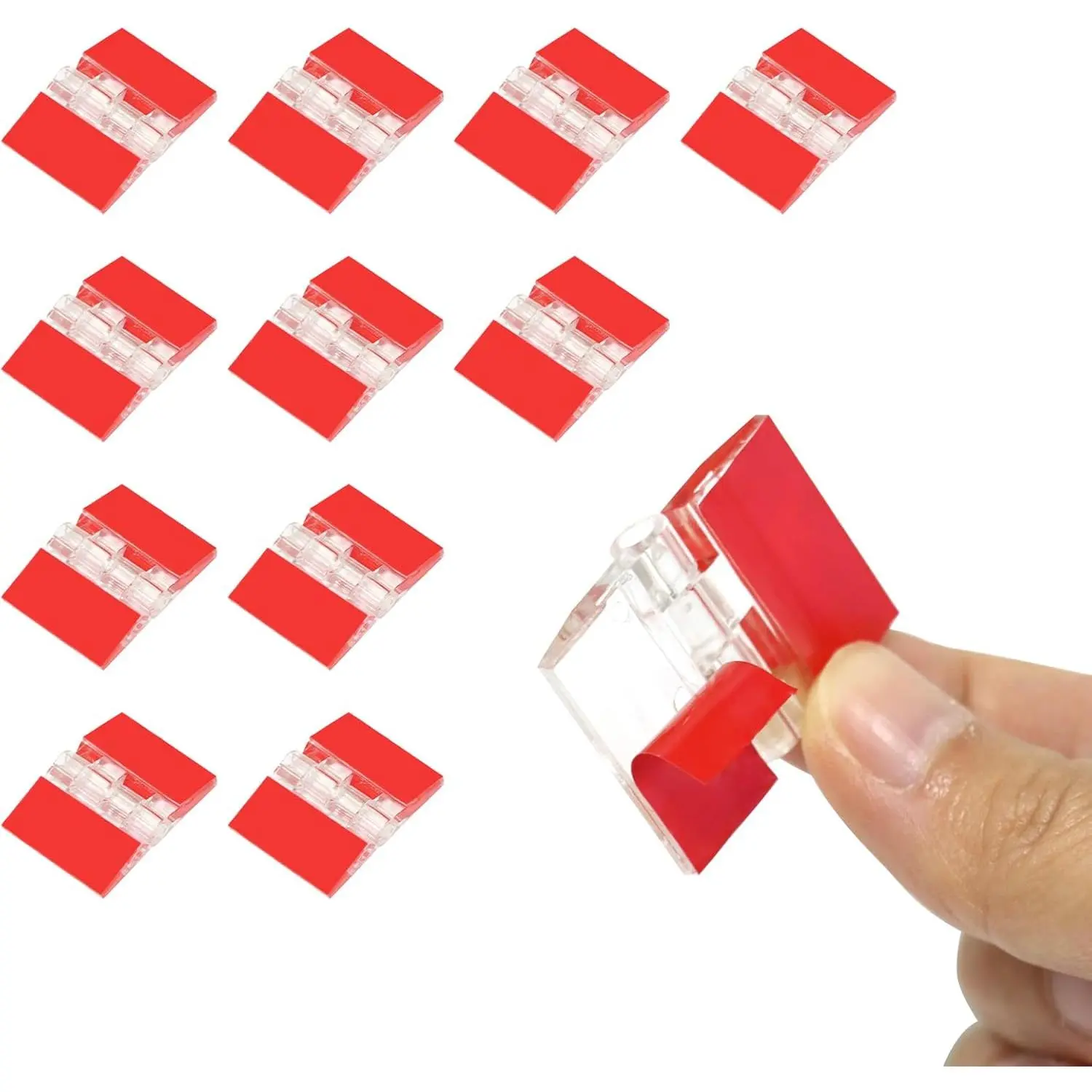 12Pcs Acrylic Hinges Self Adhesive Clear Small Hinges Plastic Transparent Continuous Piano Hinge Folding Hinge Tools for Glass, Crafts, Aquarium Lid, Cabinet, Furniture, Display Stand