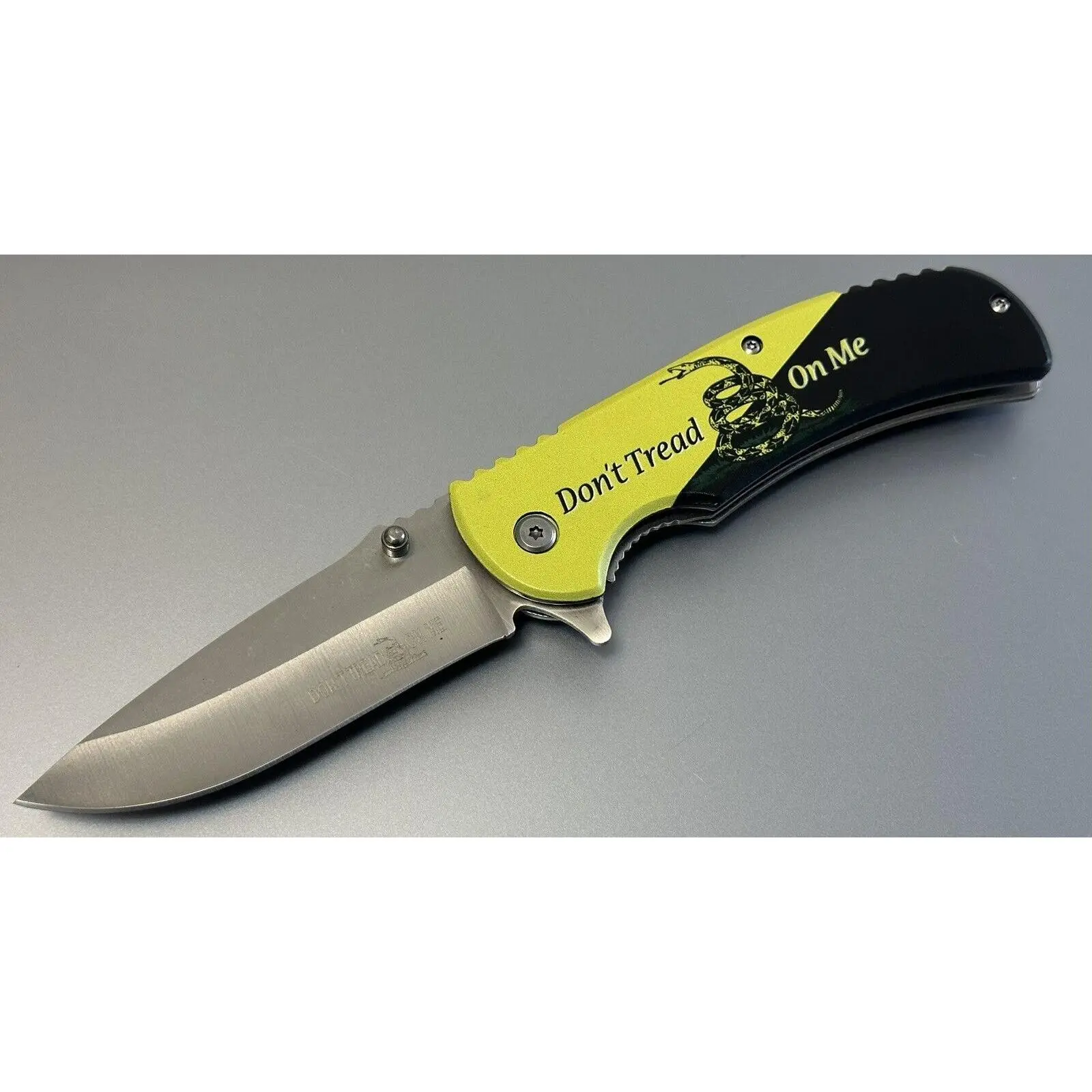 Full Size Pocket Knife Don’t Tread On Me 4.5” Full Metal 440 Stainless Steel EDC
