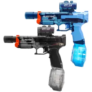 2026 Upgraded Fully Automatic Electric Water Gun, Tactical High-Pressure Waterblaster with Drum Magazine, Strobe Light, Light-Up Shots, Transparent Large-Capacity Rechargeable Tank for Kids’ Summer Outdoor Pool Parties