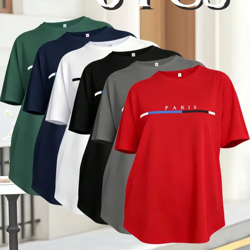 Women's 6 Pack Short Sleeve Sport T-Shirts, Athletic Workout Gym Running Tops, Loose Fit Crew Neck Activewear for Fall Halloween Christmas Gifts