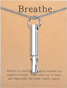 Breathing Necklace for Women and Men - Stress Relief and Meditation Necklace, Breathlace Necklace Quit Smoking Necklace Tools Relax