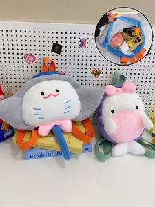 Cute Plush Animal Backpack, Fish Shape Ocean Animal Bag, Lightweight Soft Large Capacity, Personalized Travel Bag, Ideal Gift Choice