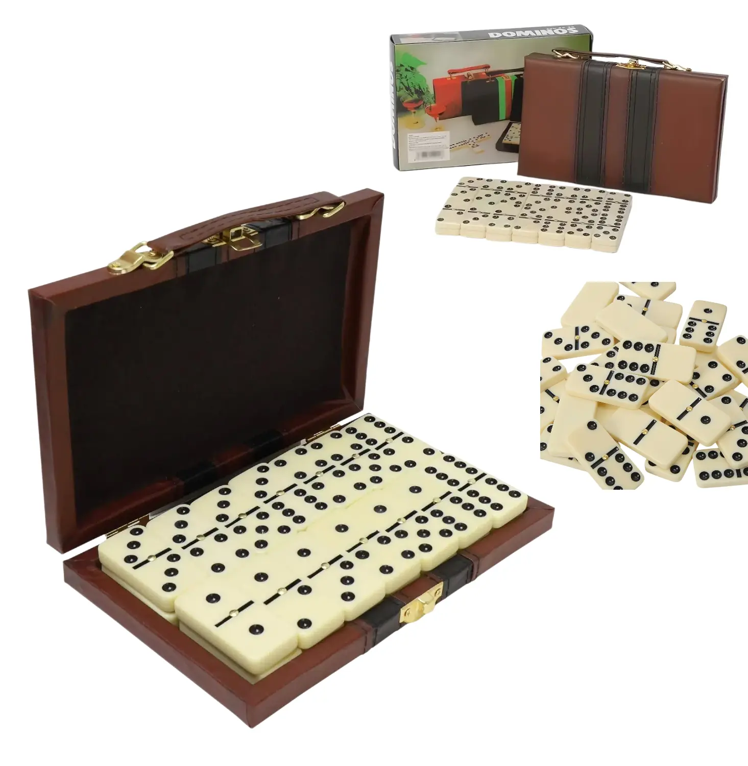 Double Six Dominoes Set for Adults & Kids, Travel Domino Game with