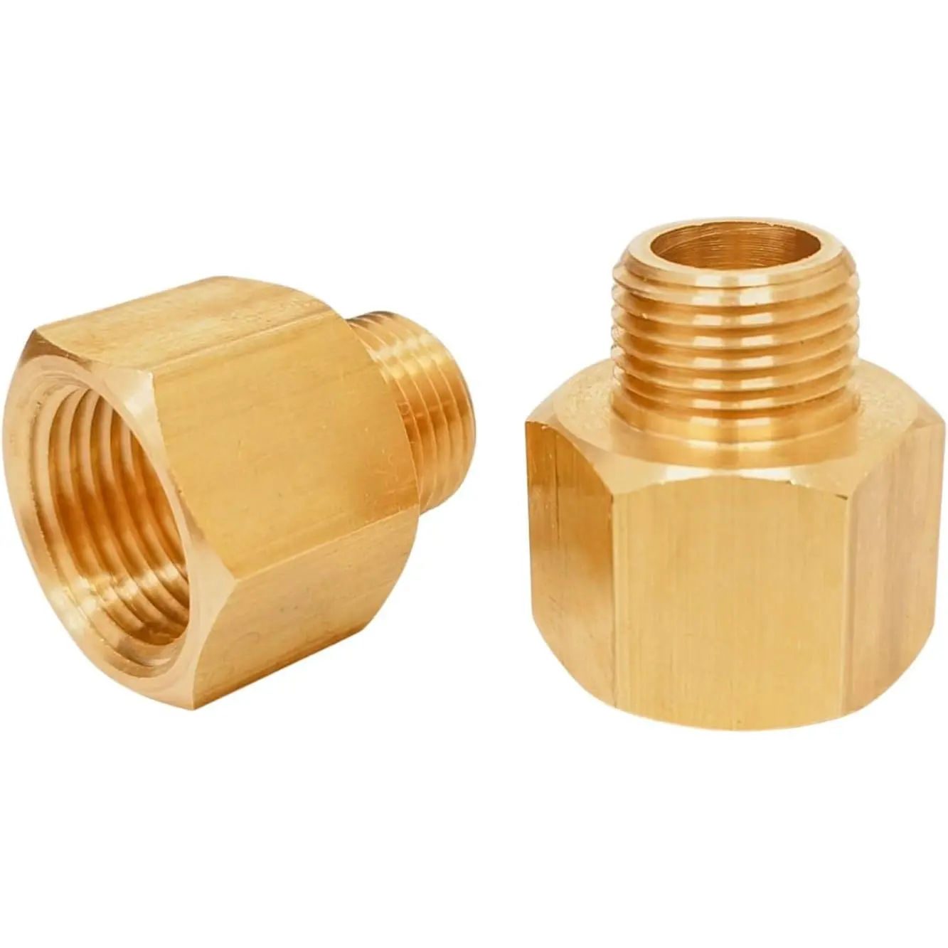 Solid Brass Threaded Male Pipe Reducer Adapter, Inner-Outer Diameter Matching Plumbing Fitting, Seamless Pipe Extension Connector for DIY Enthusiasts