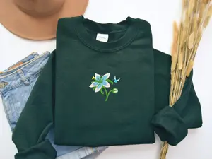 Legend of zelda silent princess flower embroidered sweatshirt, zelda embroidered Shirt, triforce, cute sweater, gamer gift, unisex pullover, Christmas gifts