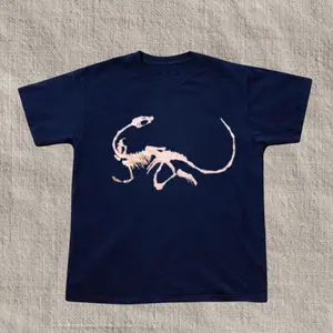 Gildan Women’s Navy T-shirt, Navy dinosaur t-shirt with pink print