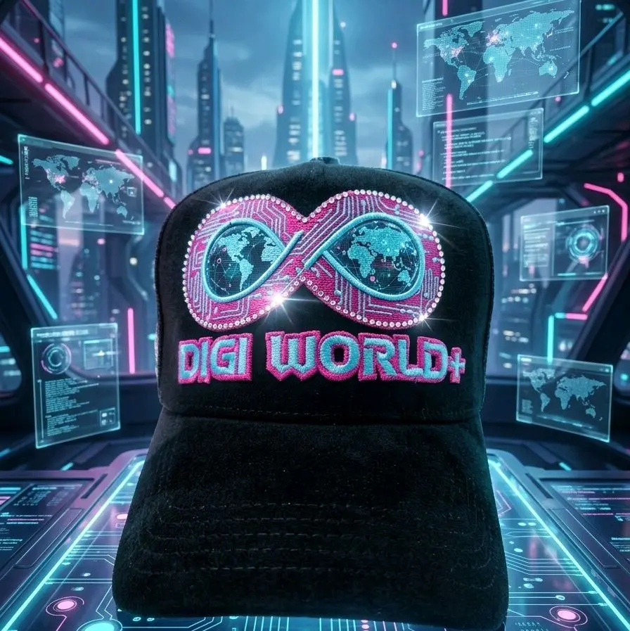 INFINITE WORLD (digiworld) color negro con pedreria un infinito,luna