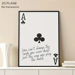 1PC  Art Poster Wall Vintage Plum Poker Canvas Print Ace Club, Bedroom Living Room Corridor Atmosphere Art Decoration Unframed Vintage Prints Decorative Artwork Artistic Frameless