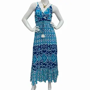 Aquafina Blue Pattern Long Dress