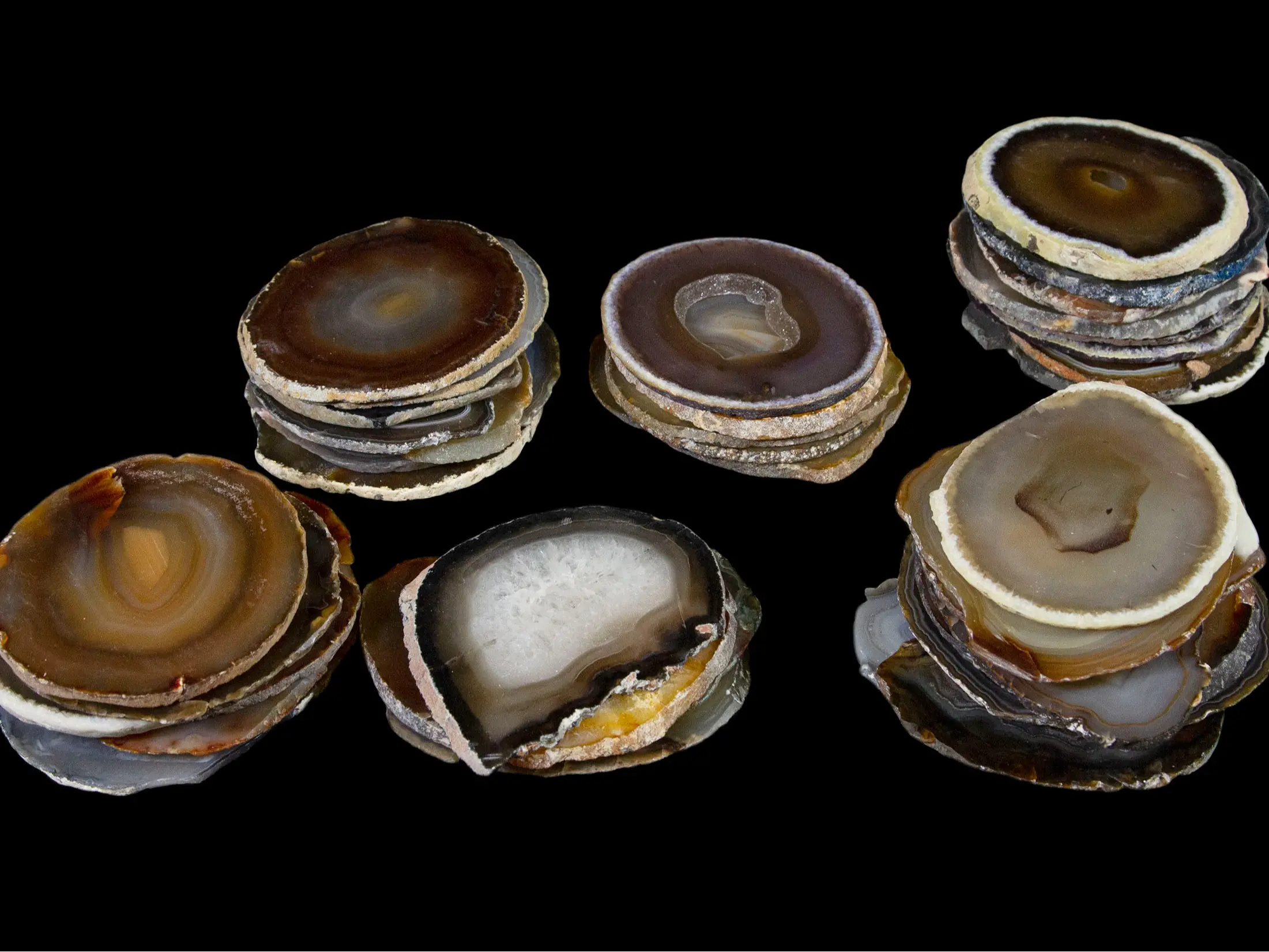 Set of Five Natural Agate Slabs