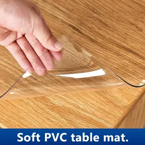 1Pc Clear Soft PVC Tablecloth Protector – Rectangular, Waterproof & Oil-Proof, Heat-Resistant, Perfect for Dining Table, Coffee Table & Desk