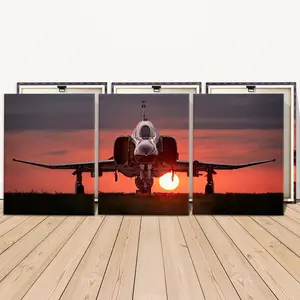 Airplane Pattern Canvas Painting with Frame, 3 Counts/set Modern Art Wall Art, Wall Decor for Home Living Room Bedroom Office