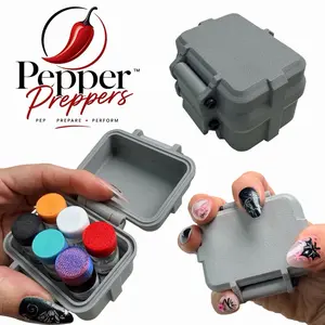 PepperPreppersTM 3ML Peptide Storage Case - Grey Color - 6 Vial Slot Organizer, Fits 6 3ml Bottles, Ideal for Fridge or Travel