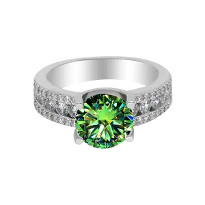 【401】"Deck the Hall" Paved Channel 3 Carat Synthetic Moissanite Ring – Luxury Wedding, Engagement, or Anniversary Gift