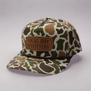 LOCAL BOY Leather Crest Perf Rope Hat