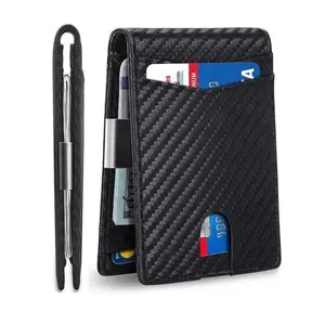 Minimalist Carbon Fiber Men's Wallet 2026 - RFID Blocking Bifold with 12 Card Slots & Money Clip TÜV SGS Certified Secure Wallet