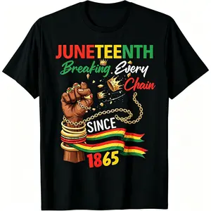 Juneteenth Shirts Women Men Breaking Every Chain Since 1865 T-Shirt