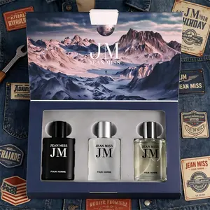 Jean Miss JM Pour Homme Blue Men's Perfume Set Durable Eau de Toilette Fresh Aquatic Scent Long Lasting Gift Box Included