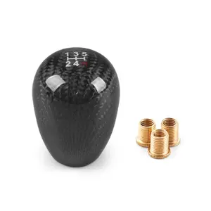 Racing Carbon Fiber Gear Shift Knob Manual 5 6 SPEED Shift Knob 57MM Stick Shifter Lever Knob for Car switch shifter is M12*1.25,M10*1.5,M10*1.25,M8*1.25