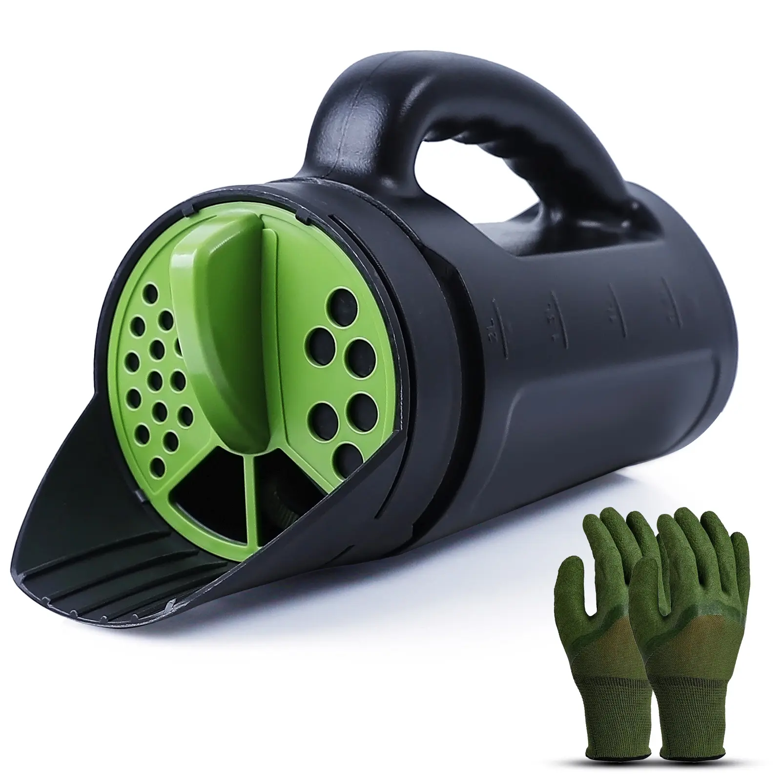3-in-1 Portable Handheld Seed Spreader Tool - Durable Construction, Adjustable Opening Sizes, 80 Oz Capacity, for Grass Seed, Fertilizer, Handle, Tools and Gadgets, Complimentary Free Gloves
