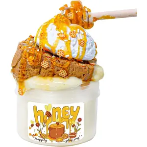 DIY Clay Honey themed slime(7oz) - Thick and Glossy Textured Slime - Handmade Slime - ASMR Slime