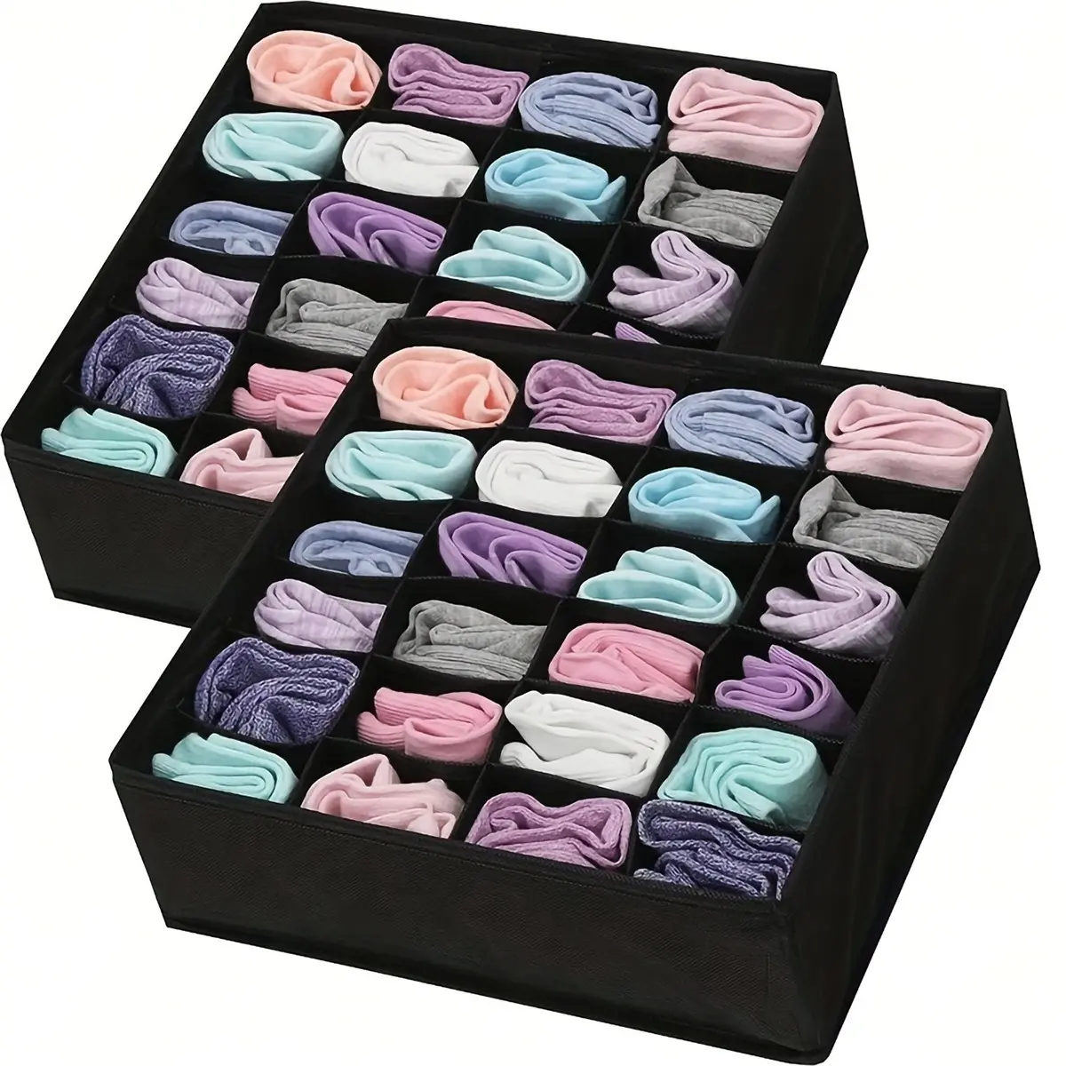 1pc Foldable sock and underwear storage box with compartments for easy access, drawer style storage bag suitable for wardrobes and cabinets, Collapsible Storage Organizer, Clothes Organizer, Fabric Closet Organizer, Foldable Fabric Organizers