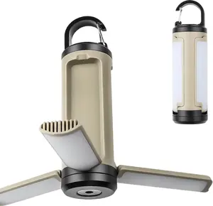 Foldable LED Camping Lantern, rechargeable, 6 lighting modes, portable flashlight, multi-functional tent light, suitable for camping, hiking, fishing, and emergencies - 1 pack