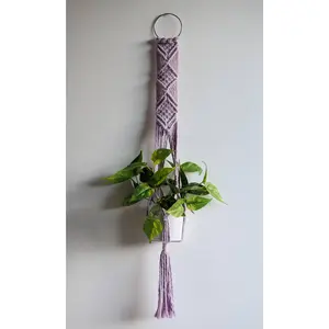 Macrame Plant Hanger - Juliet - Lilac Purple