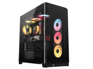 CORSAIR FRAME 4500X RS-R ARGB Panoramic Glass Mid-Tower PC Case – Panoramic Glass Exterior – InfiniRail™  Fan Mounting System – Fits Dual 360mm Radiators – ASUS BTF, MSI Project Zero, and Gigabyte Project Stealth Compatible — Reverse-rotor