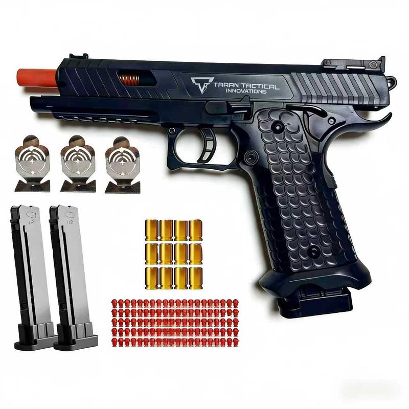 Strike Industries 2026 Classic Design Toy with 100 Soft Bullets 12 Bullet Shells 3 Target Sheets & Automatic Shell Ejection for Endless Fun