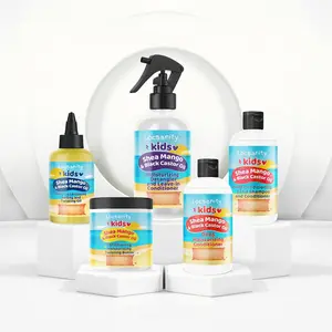 Locsanity Kids Shea Mango & Black Castor Oil Loccare Haircare Bundle - Shampoo Conditioner Cleanser for Healthy Nourished Hair Cleansing with Leave-in Conditioner & Twisting Butter Lightweight Moisture