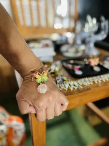 Rose Quarts bangle bracelets blessed with Rose of Jericho, Florida, and moon water for blessings