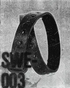 SWE-003 / Embossed Leather Cross Wrap Bracelet
