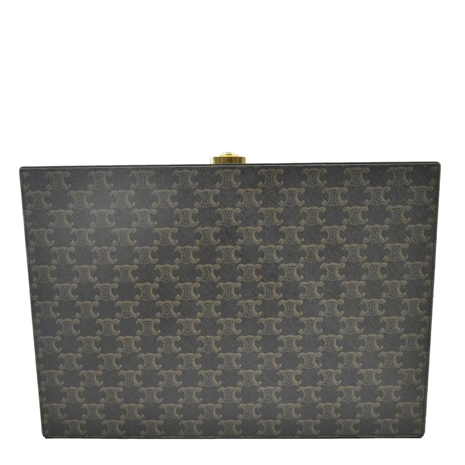 Pre-owned Celine Triomphe Canvas and Leather Clutches & Wristlets Triomphe Canvas Stationery Case Brown